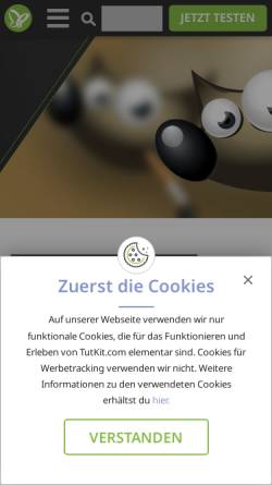 Vorschau der mobilen Webseite www.psd-tutorials.de, PSD-Tutorials.de - Gimp Tutorials