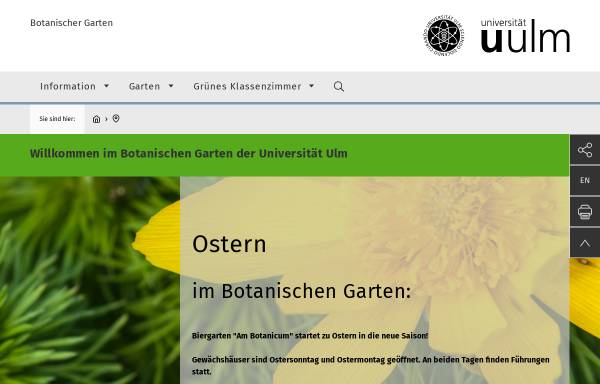 Vorschau von www.uni-ulm.de, Botanischer Garten