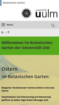 Vorschau der mobilen Webseite www.uni-ulm.de, Botanischer Garten