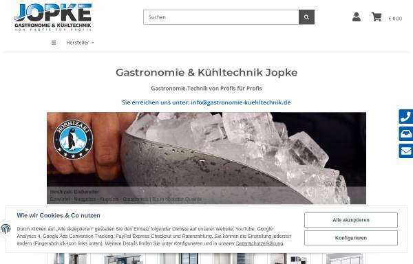 Vorschau von www.gastronomie-kuehltechnik.de, Jopke Gastro- und Kühltechnik