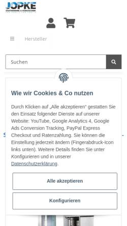 Vorschau der mobilen Webseite www.gastronomie-kuehltechnik.de, Jopke Gastro- und Kühltechnik