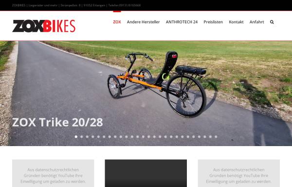 Vorschau von www.zoxbikes.com, Zox-Bikes