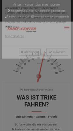 Vorschau der mobilen Webseite www.trikecenter-wiesensee.de, Trike-Center-Wiesensee
