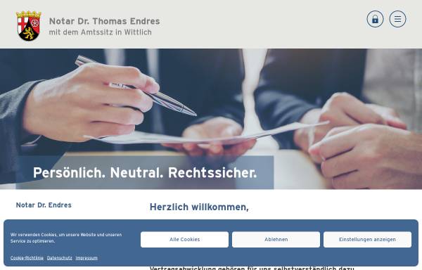 Vorschau von www.endres.notare-net.de, Notar Dr. Thomas Endres