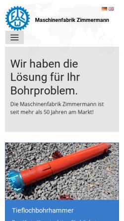 Vorschau der mobilen Webseite f-z-w.de, Maschinenfabrik Zimmermann