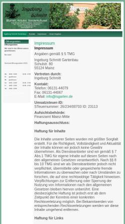 Vorschau der mobilen Webseite www.isgarten.de, Ingeburg Schmitt Gartenbau, Mainz-Gonsenheim