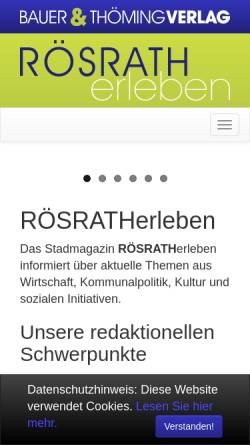 Vorschau der mobilen Webseite www.bauer-thoeming.de, Rösrath erleben