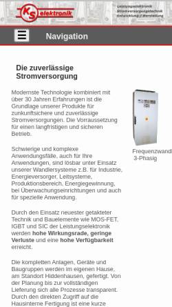 Vorschau der mobilen Webseite www.kselektronik.de, KS Schneider Elektronik GmbH