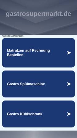 Vorschau der mobilen Webseite gastrosupermarkt.de, A+V Gastroconcept GmbH & Co.KG
