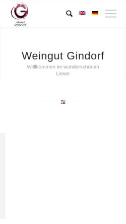 Vorschau der mobilen Webseite weingut-gindorf.de, Weingut H. Gindorf und Gästehaus