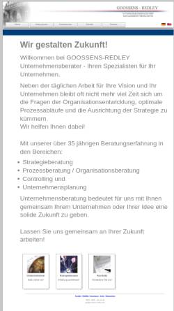 Vorschau der mobilen Webseite www.goossens-redley.com, Goossens - Redley Unternehmensberater (BDU)