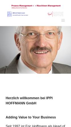 Vorschau der mobilen Webseite www.ippi.ch, IPPI Hoffmann GmbH, Industrie Projekte Projets Industriel