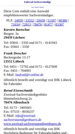 Vorschau der mobilen Webseite bernd.sluka.de, Fahrrad-Sachverständige