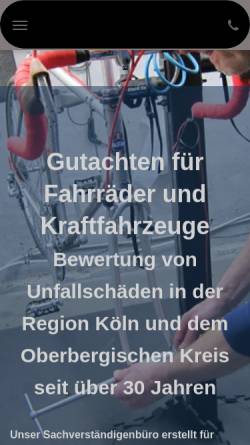 Vorschau der mobilen Webseite www.fahrrad-gutachten.de, Höffer, Rolf