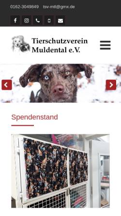 Vorschau der mobilen Webseite tsv-muldental.de, Tierschutzverein Muldental e.V.