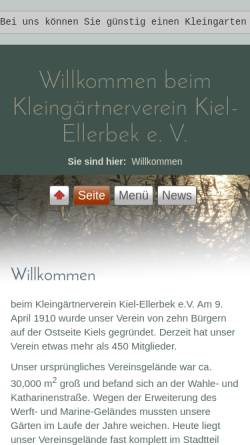 Vorschau der mobilen Webseite www.kgv-ellerbek.de, Kleingärtnerverein Kiel-Ellerbek e.V.