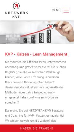 Vorschau der mobilen Webseite www.netzwerk-kvp.com, Netzwerk-KVP - Kontinuierlicher Verbesserungsprozess - Alois Müller