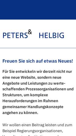 Vorschau der mobilen Webseite www.peters-helbig.de, Peters & Helbig GmbH - Henning Peters und Peter Helbig