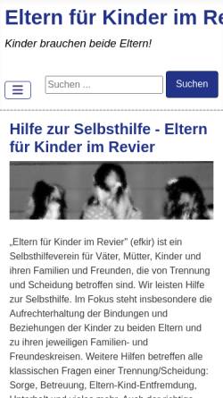 Vorschau der mobilen Webseite www.efkir.de, Eltern für Kinder im Revier e. V.