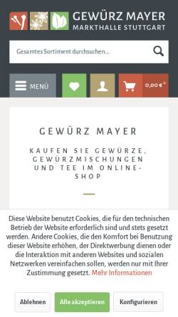 Vorschau der mobilen Webseite www.gewuerzshop-mayer.de, Gewürz Mayer