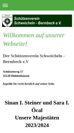 Vorschau der mobilen Webseite www.schuetzenverein-schweicheln.net, Schützenverein Schweicheln-Bermbeck e.V.