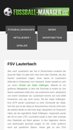 Vorschau der mobilen Webseite www.fsvlauterbach.de, FSV Fußballsportverein 1930 Lauterbach e.V.