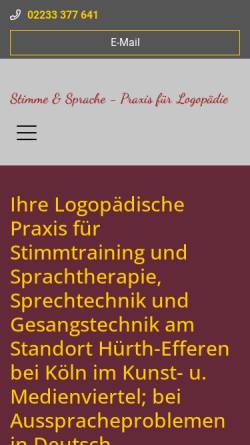 Vorschau der mobilen Webseite www.logopaedie-friese.de, Stimme & Sprache - Praxis für Logopädie