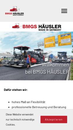 Vorschau der mobilen Webseite www.bmgs-haeusler.de, BMGS Häusler GmbH