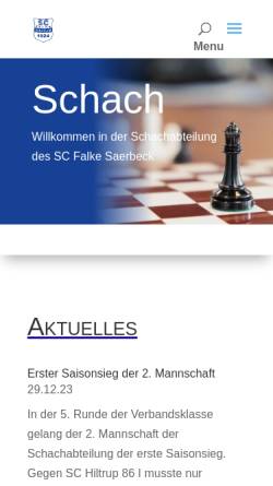 Vorschau der mobilen Webseite www.falke-schach.de, Schachabteilung SC Falke Saerbeck 1924 e.V.