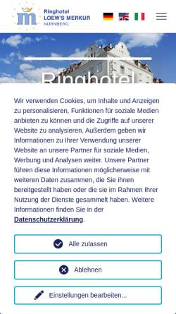 Vorschau der mobilen Webseite loews-hotel-merkur.de, Ringhotel Loew´s Merkur