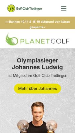 Vorschau der mobilen Webseite www.tietlingen.de, Golfclub Tietlingen