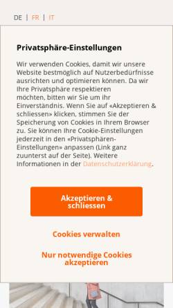 Vorschau der mobilen Webseite www.krebsliga.ch, Schweizerische Krebsliga