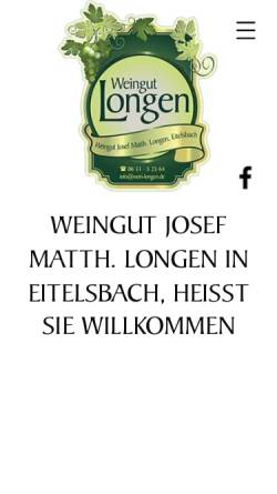 Vorschau der mobilen Webseite www.wein-longen.de, Josef Matthias Longen