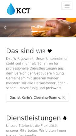 Vorschau der mobilen Webseite www.karinscleaningteam.com, Karin's Cleaning Team e.K. - Gebäudereinigung