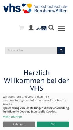 Vorschau der mobilen Webseite www.vhs-bornheim-alfter.de, Volkshochschule Bornheim/Alfter