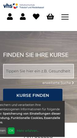 Vorschau der mobilen Webseite vhs-tdf-ndk.de, Volkshochschule Troisdorf / Niederkassel