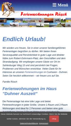 Vorschau der mobilen Webseite duhnen-ruesch.de, Ferienwohnungen Rüsch