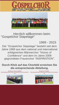 Vorschau der mobilen Webseite www.gospelchor-stapelage.de, Gospel-Chor Stapelage