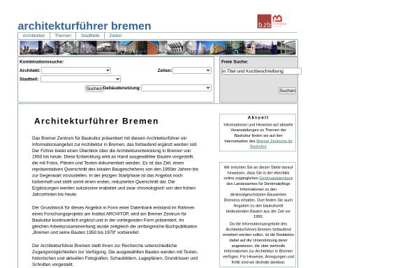 Vorschau von www.architekturfuehrer-bremen.de, Architekturführer Bremen
