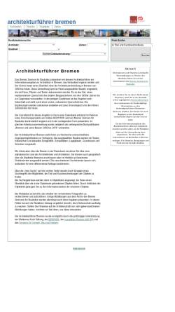 Vorschau der mobilen Webseite www.architekturfuehrer-bremen.de, Architekturführer Bremen