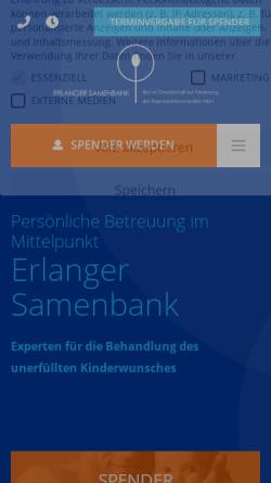 Vorschau der mobilen Webseite www.erlanger-samenbank.de, Erlanger Samenbank