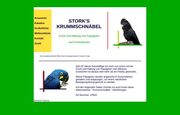 Vorschau von www.papageien-stork.de, Papageienzucht Thomas Stork
