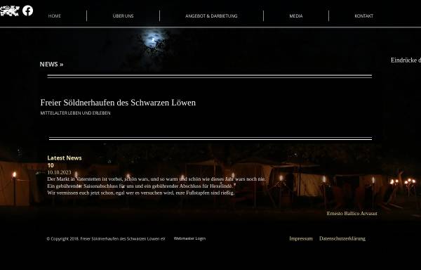 Vorschau von www.der-schwarze-loewe.de, Internetpresänz der Gruppe Freier Söldnerhaufen des Schwarzen Löwen