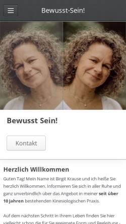 Vorschau der mobilen Webseite www.birgit-krause.de, Birgit Krause - Kinesiologin