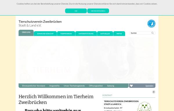 Vorschau von www.tierheimzweibruecken.de, Tierschutzverein Zweibrücken Stadt & Land e.V.