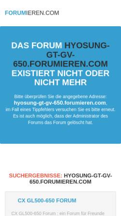 Vorschau der mobilen Webseite hyosung-gt-gv-650.forumieren.com, GT650 GV 650 Forum