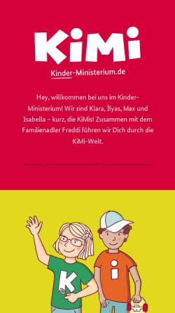 Vorschau der mobilen Webseite www.kinder-ministerium.de, Kinder-Ministerium