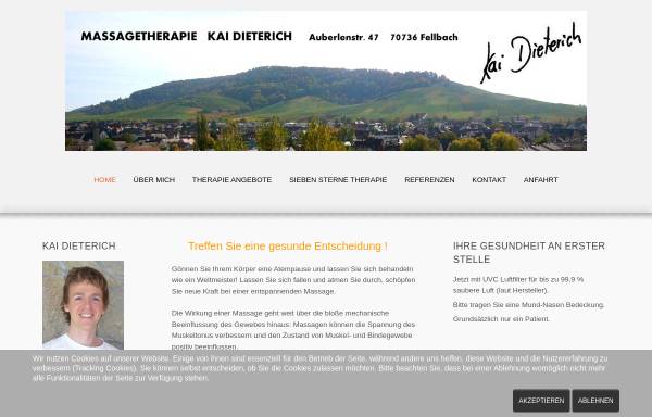 Vorschau von www.massage-fellbach.de, Kai Dieterich Massagepraxis