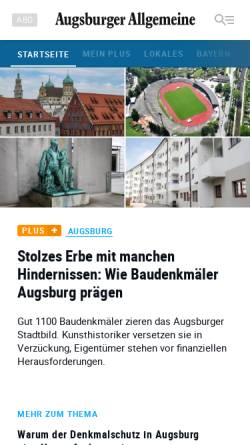 Vorschau der mobilen Webseite www.augsburger-allgemeine.de, Wertinger Zeitung