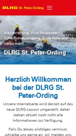 Vorschau der mobilen Webseite st-peter-ording.dlrg.de, DLRG St. Peter-Ording e.V., Wasserrettung